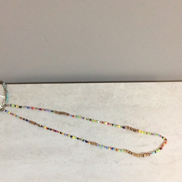 18” American Indian beaded and leather four strand necklace - Picture 6 of 12